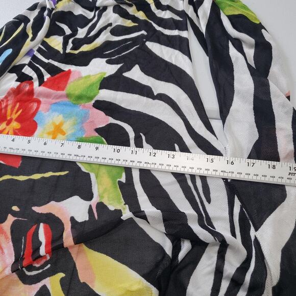 Paris Hues 3-Way Hand Painted Vest Womens Small Zebra Print Floral Lightweight - Picture 8 of 9